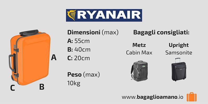 Informazioni per preparare il bagaglio a mano Ryanair Ryanair, come ogni altra compagnia aerea, ha delle regole ben precise per quanto riguarda il bagaglio a mano e in questa guida potrai trovare