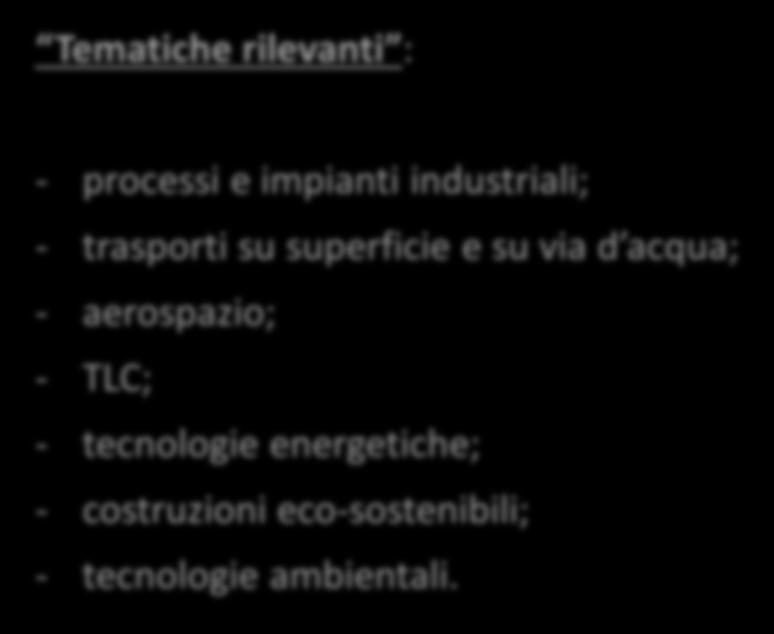 - processi e impianti industriali; - trasporti su superficie e su