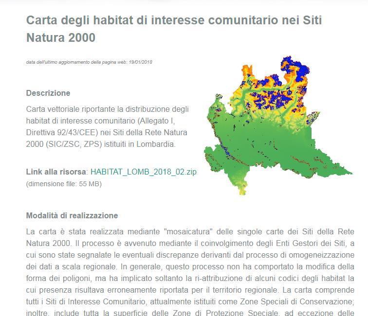 Per una corretta interpretazione della mappa di distribuzione degli Habitat, appare adeguato preventivamente