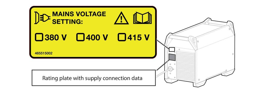 4 Alimentazione elettrica di rete NOTA: Requisiti dell'alimentazione elettrica di rete Questa apparecchiatura è conforme alla norma IEC 61000-3-12, a condizione che la corrente di cortocircuito sia