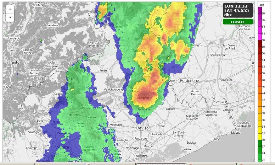 Allegato A al Dpgr n. 66 del 13 giugno 2018 pag. 10/14 ALCUNE IMMAGINI RADAR 11-12-13 GIUGNO 2018 Si riportano alcune immagini radar di riflettività dei radar della rete ARPAV.