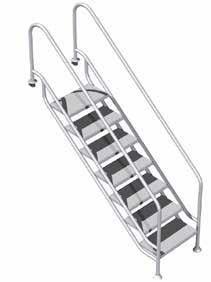 SCALETTE scala accesso facile easy access ladder Fabbricate in tubo d acciaio inossidabile 316 - diametro Ø 43 mm. Scalini extra large 657x350 mm antiscivolo.