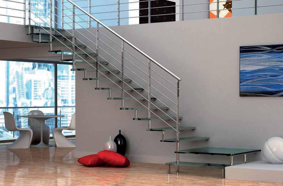 in acciaio inox Staircase with extra clear