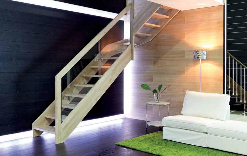 vetro Open staircase with wooden double