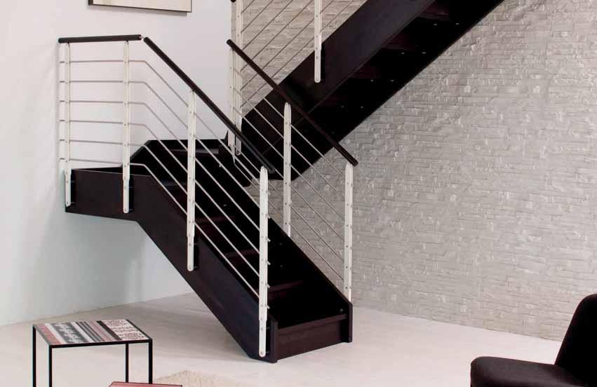 corrimano legno o inox Open staircase with double