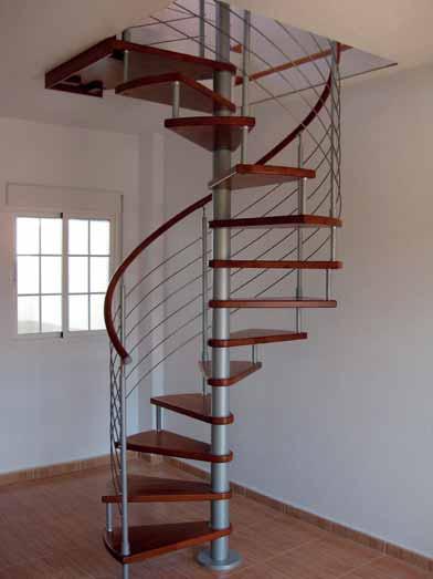 sections handrail TINTORETTO CLS F Scala a chiocciola circolare in legno, ringhiera a tondini in acciaio inox, distanziali in metallo