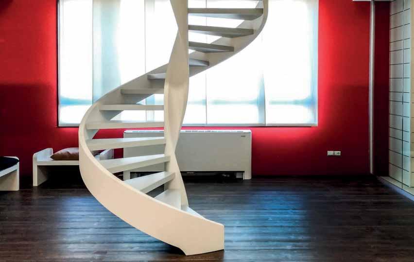 Helical metal staircase with