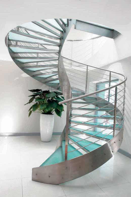inox staircase with closed