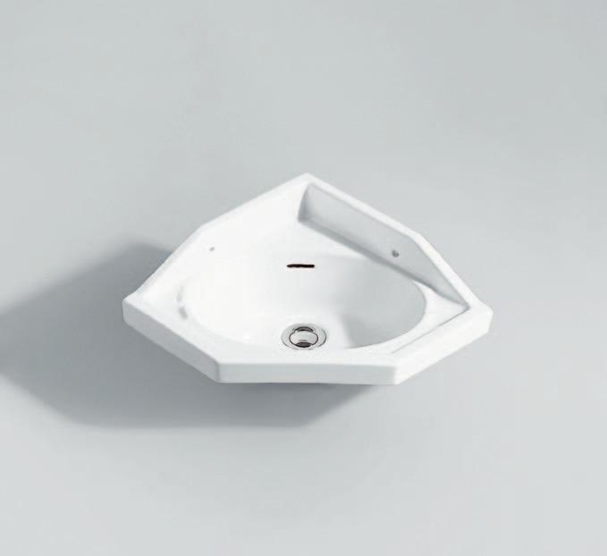 85 Lavabo ad angolo cm 50x40 Kit fissaggio parete (9002) Dim. Imballo Peso 6,2 kg Pz.