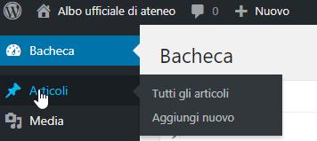 nella terminologia wordpress) ed atti (articoli, sempre nella terminologia