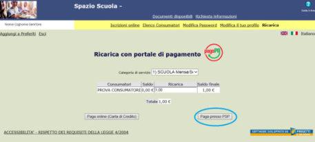 Premere il pulsante con la i in fianco a ogni pulsante per ottenere maggiori informazioni su ciascun canale di pagamento.