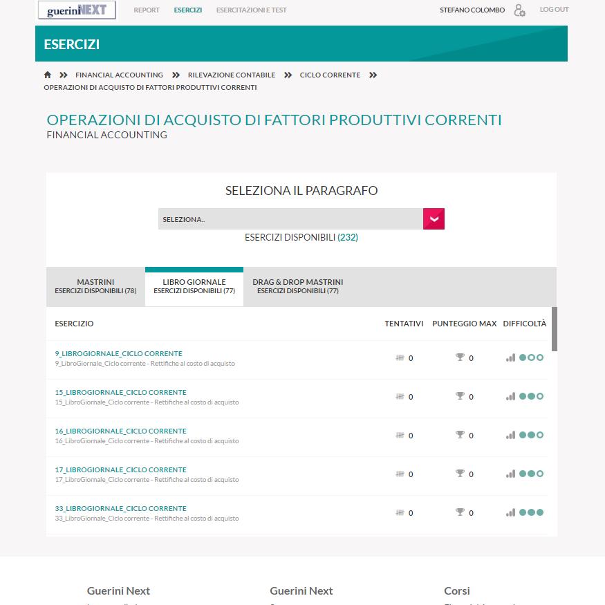 Accounting: 1) Esercizi rilevazione x