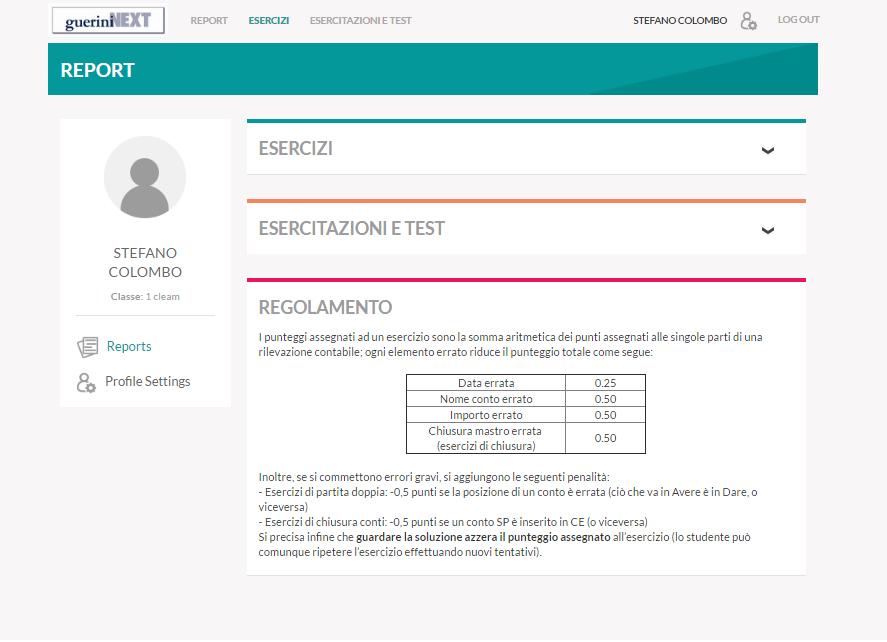 REPORT per autovalutazione