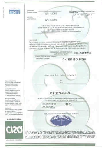 Certificazione ISO 14001 S.E.S.A.