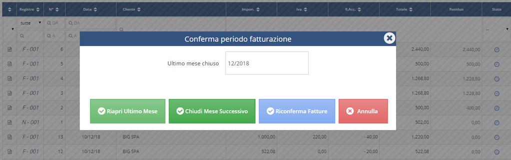 2) Accedere al portale Fatture Web, entrare nella ditta, posizionarsi