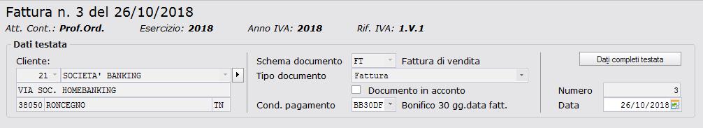 Generazione file XML Fatture Elettroniche: emissione delle fatture Per