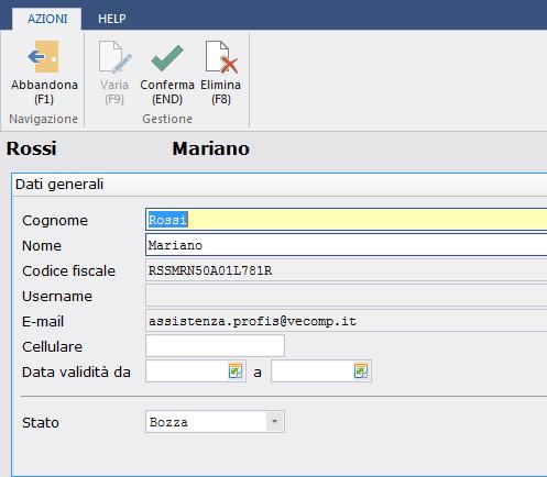 Configurazione Sportello Fatture: Organizzazioni/ditte NOTA BENE: - il codice fiscale è obbligatorio -