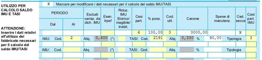 Ai fini del calcolo del saldo è utilizzato lo stesso codice aliquota ed eventualmente lo stesso codice detrazione (solo per la TASI), indicato per l acconto pertanto anche in presenza di una