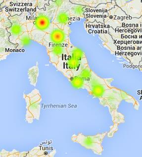 I nuovi bandi del MISE a favore dei progetti di R&S a valere sul PON 2014-2020 Progetti del Bando Horizon 2020 Localizzazione dei progetti ammessi Area Numero dei