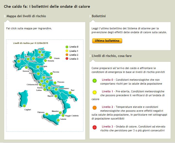 Portale ministero della Salute area dedicata