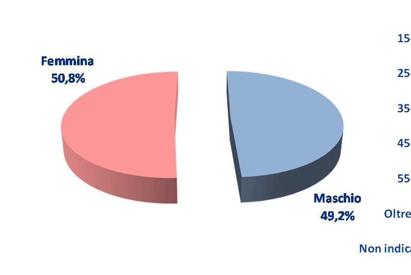 Profilo socio-demografico Genere (%) Classe di età (%) Nazionalità (%) 15-24 25,6 ++ + 25-34 13,5-35-44 17,3 --
