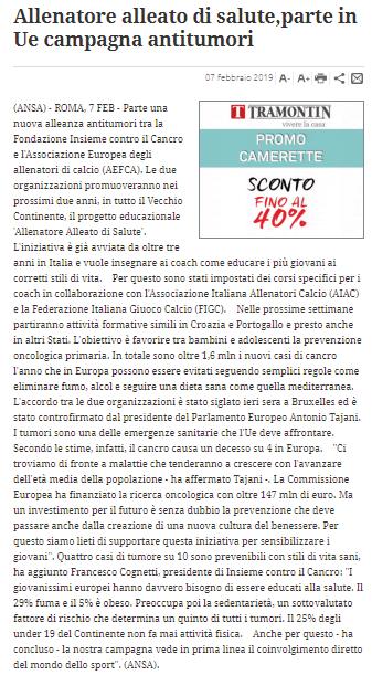 07-02-2019 ED. ON LINE DEL QUOTIDIANO ALTOTESINO http://www.altoadige.