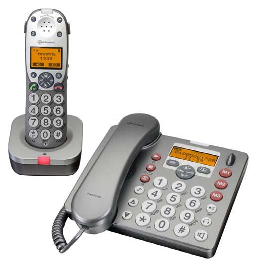 PowerTel 880 Set combinato di telefono con fili e segreteria telefonica integrata più telefono senza fili e numerose funzioni confort per sentire e vedere meglio FUNZIONI COMPONENTE MOBILE: Display