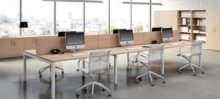 Linea moderna Siamo a tua disposizione Linea Work Space Versione rovere Caratteristiche tecniche La soluzione ideale per allestire ambienti di lavoro openspace con postazioni di lavoro multiple.