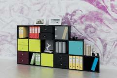 Libreria Multicolor Coordinabili con le cassettiere, mobili e postazione di lavoro a