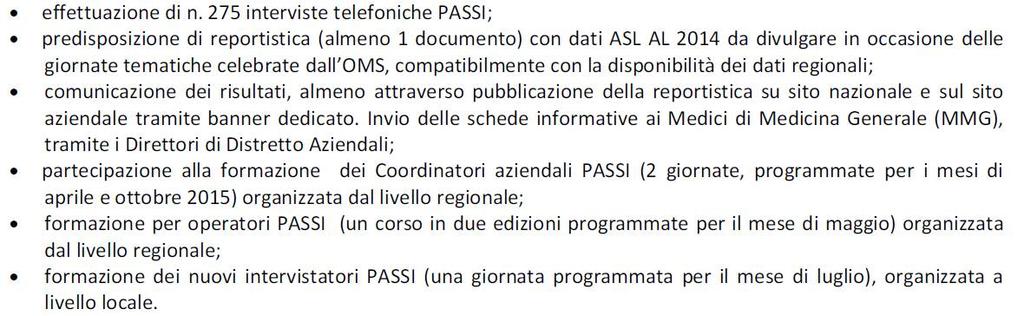 PLP 2015 Attività