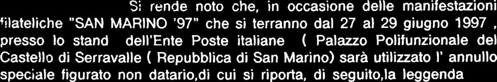 annullo speciale figurato non datario,di cui si riporta, di seguito,la leggenda REPUBBLICA