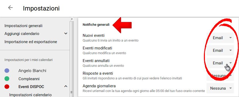 Modifica Opzioni Cliccare sui tre puntini Opzioni per Eventi DISPOC e quindi sull opzione Impostazioni e condivisione 3.