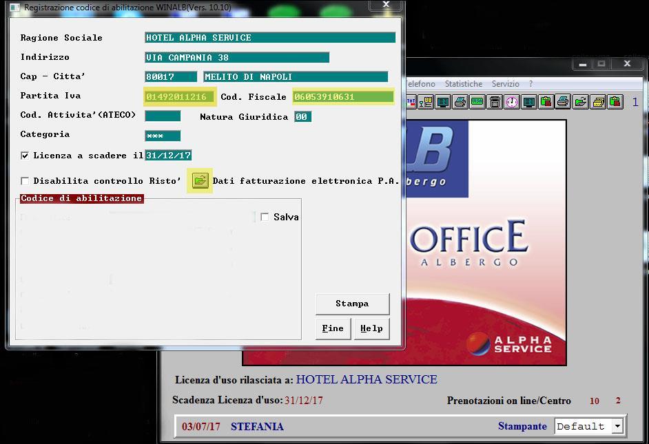di Winalb --> Registrazione WinAlb --> Per completare i dati dell hotel.