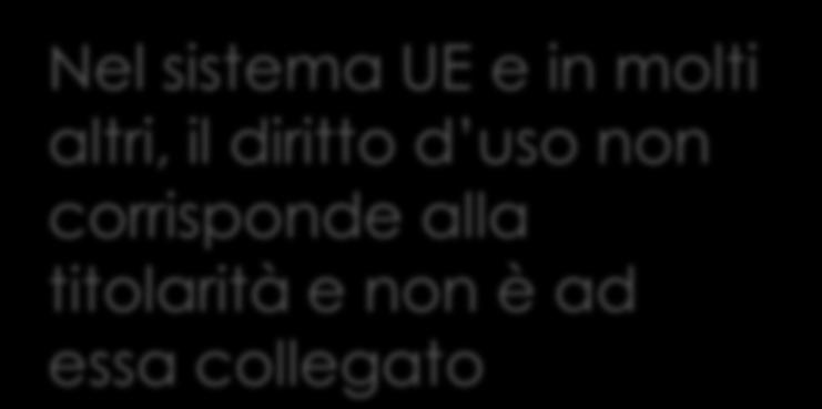 altri, il diritto d uso non corrisponde alla titolarità e