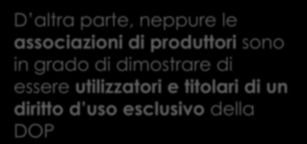 le prove della loro titolarità sull IG e del