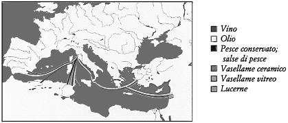 Dirigismo, mercato e dinamiche commerciali lungo le coste alto-tirreniche nella prima età imperiale Fig. 1 - Merci in arrivo nei porti di Pisa (IV-VII secolo d.c.).