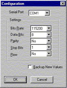 2 - FASE 1: CONFIGURAZIONE DELLA CONNESSIONE SERIALE La prima fase è la configurazione del Serial Download Server, che deve concordare con la configurazione della connessione seriale del STB.