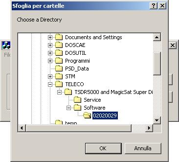 Scegliere la directory che contiene i moduli del nuovo software di sistema