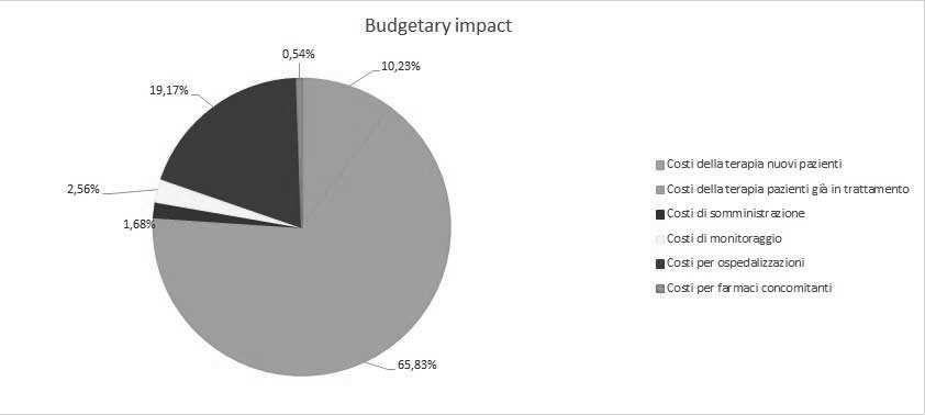 Figura 2B: Impatto sul budget cumulato per voce di costo (grafico a torta).