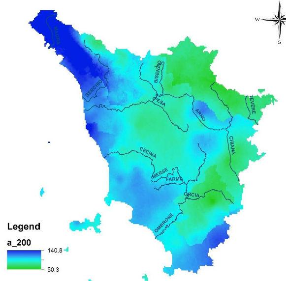 Considerando comunque una lunghezza d'asta pari a 600, distanza tra il vertice del bacino e la base dello stesso, utilizzando i metodi maggiormente usati per il calcolo dei tempi di corrivazione si