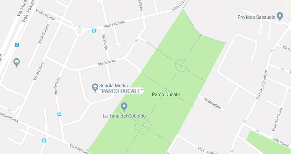 LA SCUOLA «PARCO DUCALE» La Scuola secondaria di primo grado PARCO DUCALE si trova accanto al Parco Ducale, ampia zona verde che fiancheggia il seicentesco Palazzo dei Duchi Estensi.