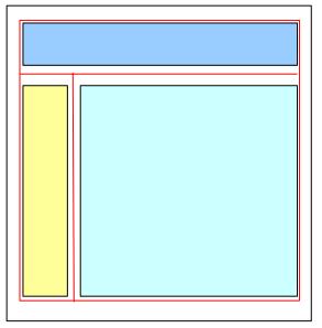 Layout a tabelle: esempio pratico L HTML per ottenere il layout in figura con la tabella centrata rispetto alla finestra e di larghezza 800 pixel e la colonna dei menù grande il 20% della tabella è