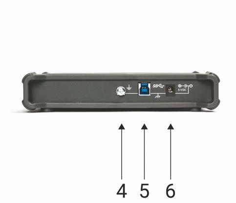 12 Informazioni sul prodotto 3.2.2 Schema del connettore del modello a 4 canali PicoScope 5442D, 5443D e 5444D. A. Canale di ingresso A B. Canale in ingresso B C. Canale di ingresso C D.