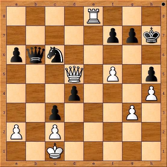 25.Cxf6 Cc6 26.g4 Dove l'iniziativa a Est compensa il pedone in meno del bianco. 18...Axd5 19.Ag5 Dd6 20.Axe7 Dxe7 21.Axd5 exd4 22.Axa8 22.f6!? gxf6 (22...Dxf6? 23.Dxf6 gxf6 24.Axa8 Txa8 25.b4) 23.