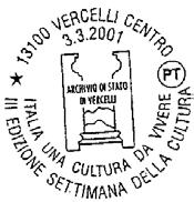 161 RICHIEDENTE: Archivio di Stato Vercelli SEDE DEL SERVIZIO: Archivio di Stato Via A. Manzoni, 11-13100 VERCELLI DATA DEL SERVIZIO: 3/3/2001 orario 15/19 N.B.