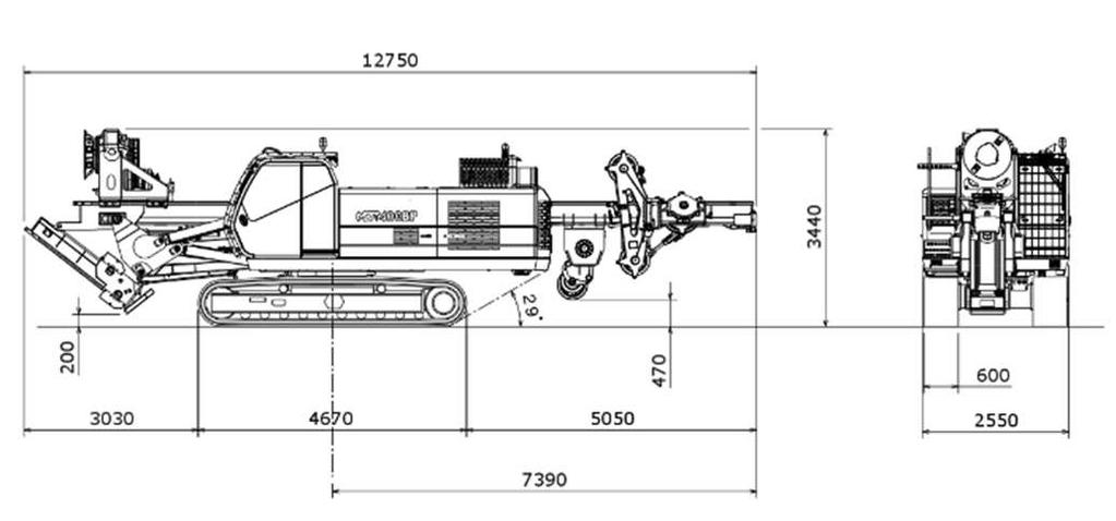 pulielica Maximum drilling depth with auger cleaner 19,5 m (12,5+7) 63,9 ft(41+22,9) Forza di estrazione* Extraction force* 165 kn 37100 lb Forza di spinta* Pull down force* 150 kn 33700 lb Software