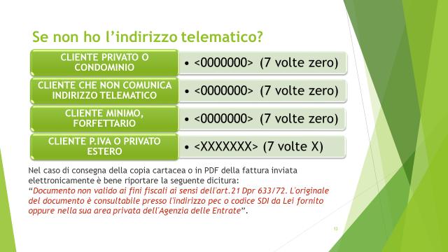 Nel caso in cui, invece, si tratti di un cliente non stabilito nel territorio dello Stato (quindi sia Intra che Extra Ue), il Codice Destinatario dovrà essere compilato con un codice convenzionale