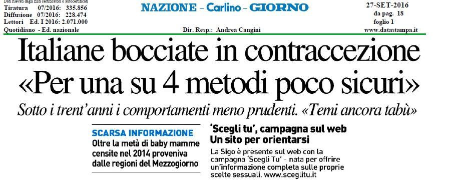 DATI SIGO Il 42% delle italiane < 25 aa non utilizza contraccezione al primo rapporto La
