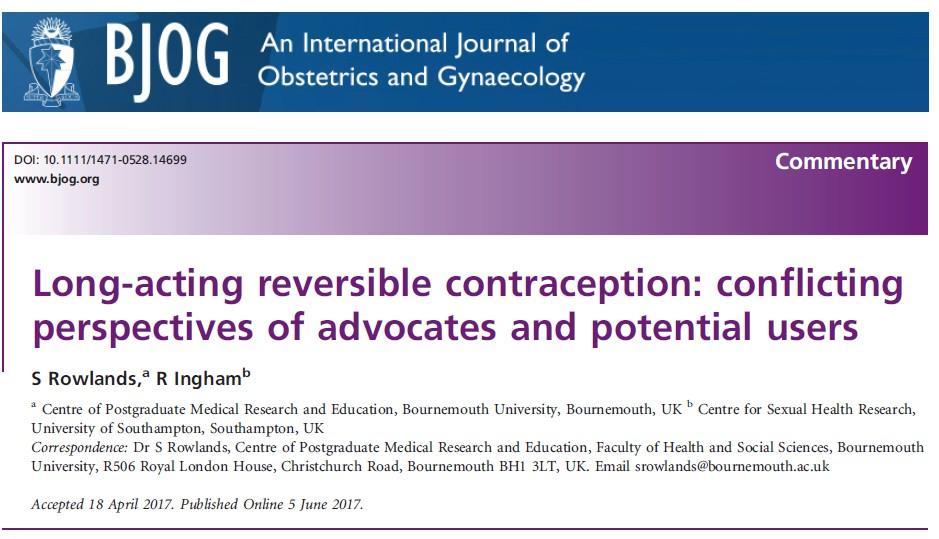 LARC-long acting reversible contraception In conclusione, l'approccio alla contraccezione incentrato sulla paziente è