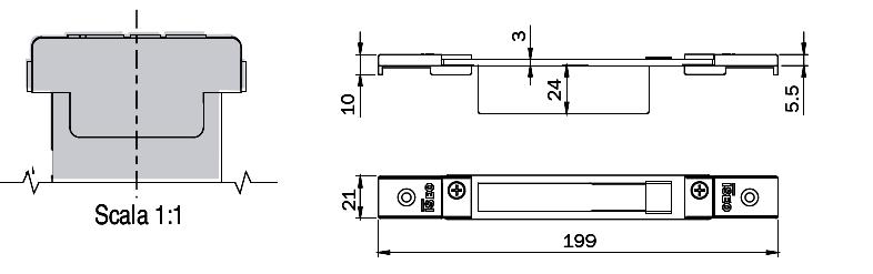 COMPATIBILE CON CISA serie 46525 Serratura multi punto da infilare per montante a 3 punti di chiusura laterali, funzionante con cilindro a profilo europeo.